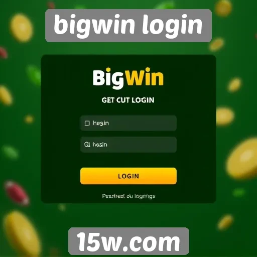 Interface do usuário no login do site Bigwin
